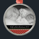 Baby's First Christmas Keepsake Ornaments<br><div class="desc">This keepsake ornament can be personalized by you to make a wonderful holiday gift for anyone who is celebrating their child's first christmas! Just change the template text to your information and the template photo to one of your own. If you need help, just click on the contact link to...</div>