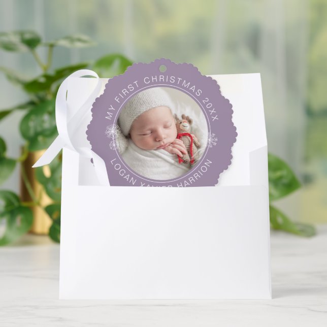 Baby's First Christmas Keepsake Photo Ornament Card (Envelope)