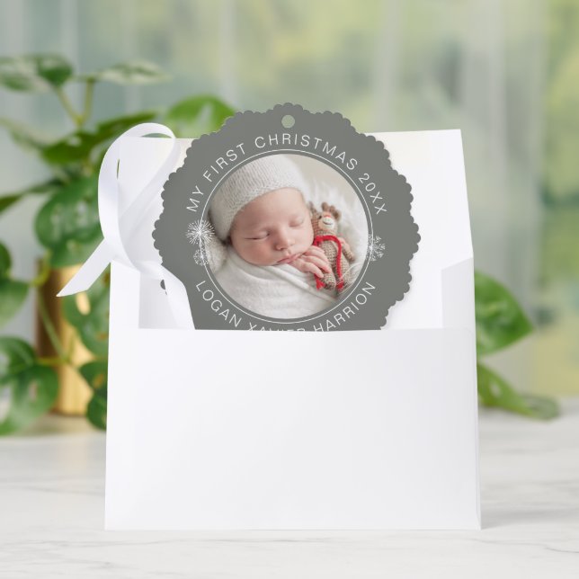 Baby's First Christmas Keepsake Photo Ornament Card (Envelope)