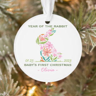 Baby's First Christmas Lunar New Year Rabbit Ornament