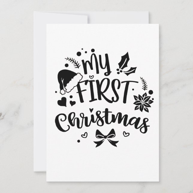 Baby's First Christmas Matching Family  Thank You Card (Front)