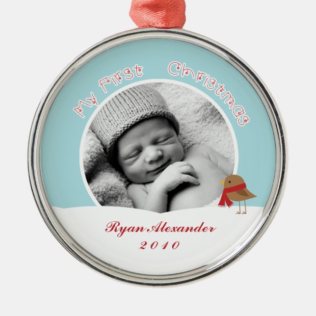 Baby's First Christmas Metal Ornament (Front)