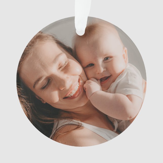 Baby's First Christmas Minimal  Photo  Ornament (Front)