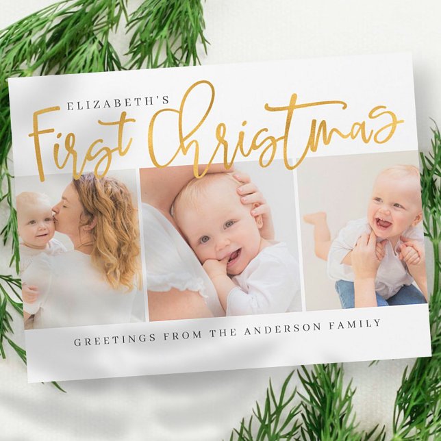 Baby's First Christmas Modern Simple Chic Photo (Creator Uploaded)