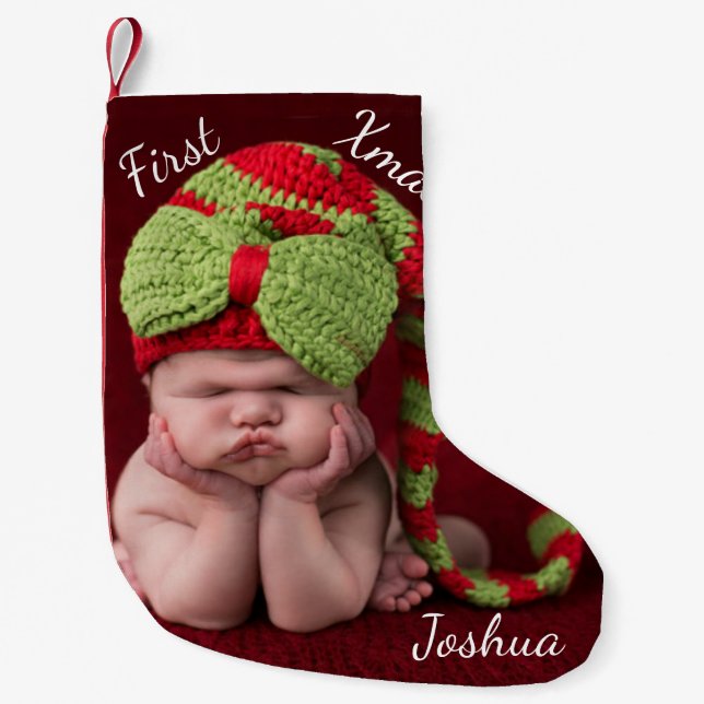 Baby's First Christmas MONOGRAM PHOTO STOCKING (Front)