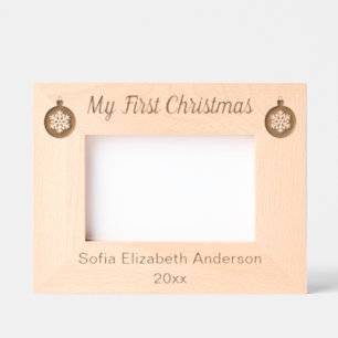 Baby's First Christmas & Name Year Ornaments Etched Frames
