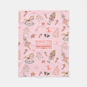 Babys First Christmas Nutcracker Fleece Blanket