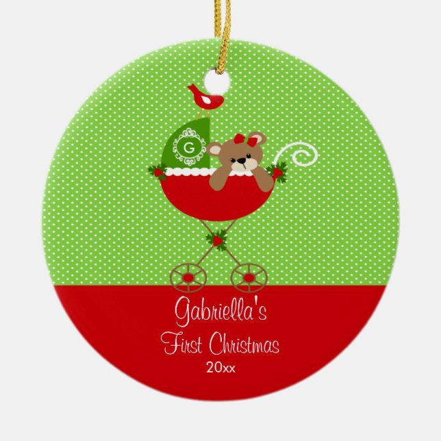Baby's First Christmas Ornament Baby Carriage (Front)