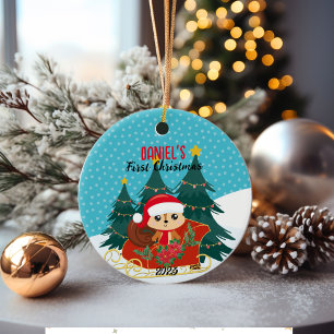 🎄Baby's First Christmas Ornament Chipmunk Design