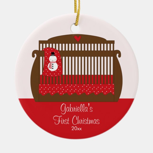 Baby's First Christmas Ornament Christmas Crib (Front)