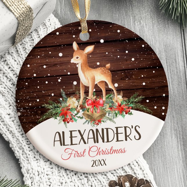 Baby's First Christmas Ornament Deer woodland (First Christmas Ornament)