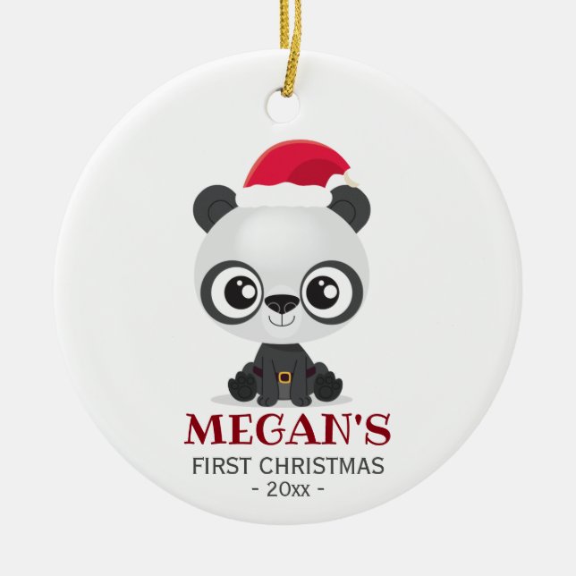 Baby's first Christmas ornament Panda Bear (Front)