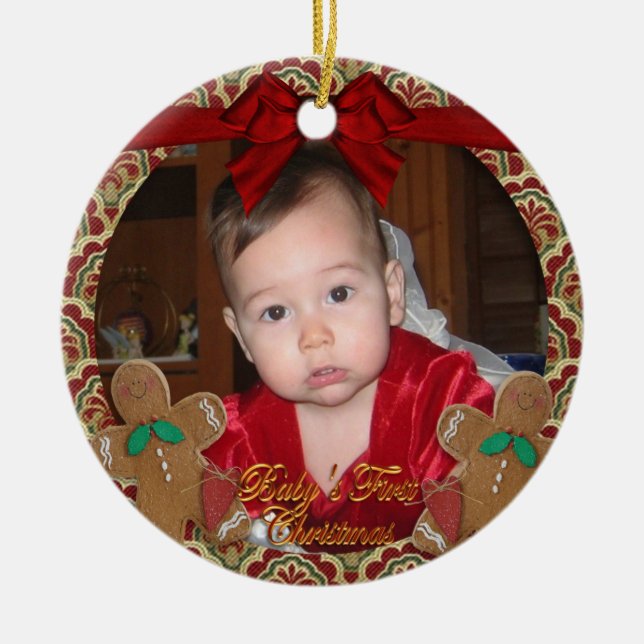 Baby's First Christmas ornament with photo (Front)