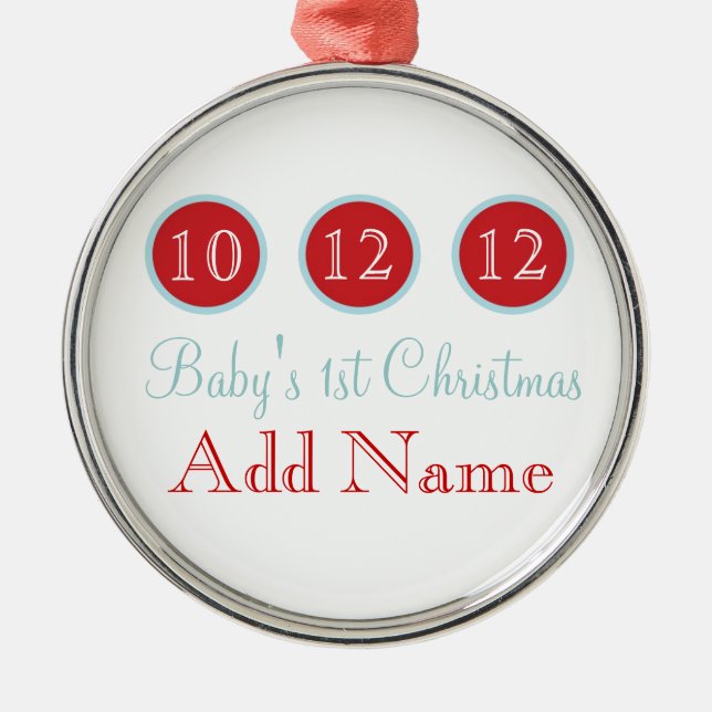Baby's First Christmas Persoanlized Ornament (Front)