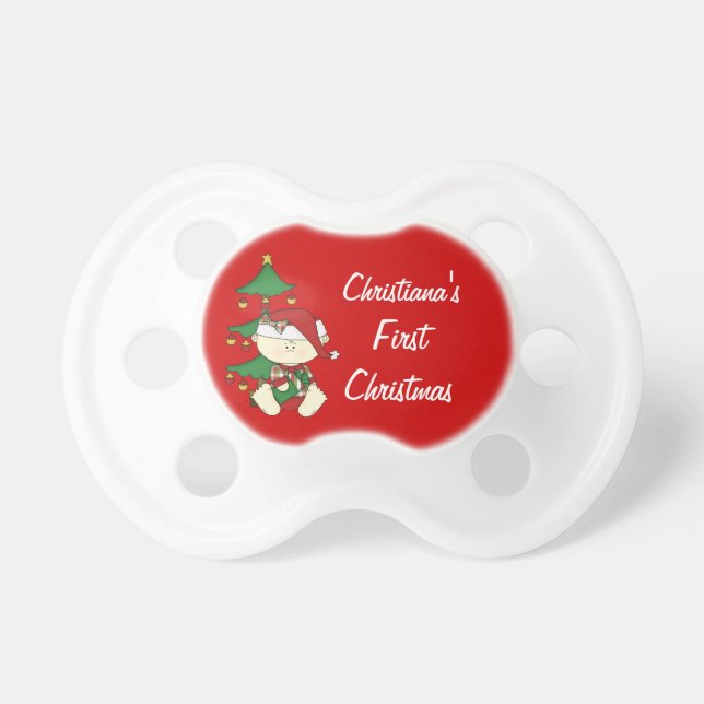Baby's First Christmas/ Personalize Baby Name Pacifier (Front)