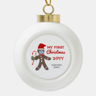 Baby's First Christmas Personalized Ceramic Ball Christmas Ornament