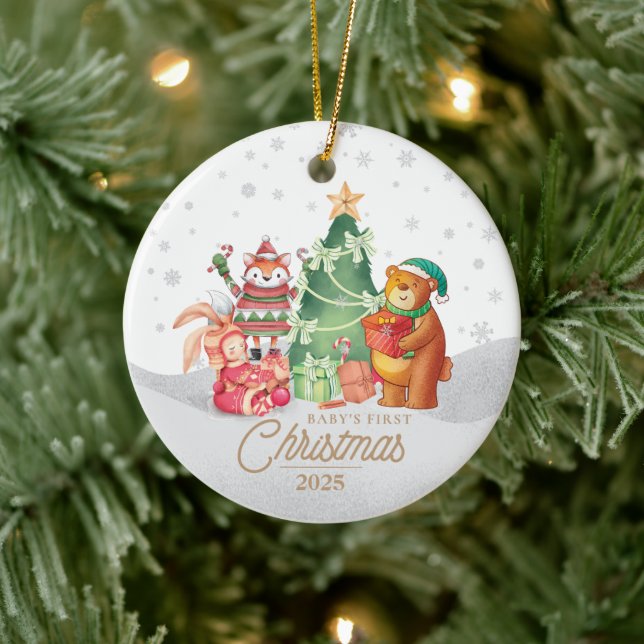 Baby's First Christmas Personalized Ceramic Ornament (Tree)