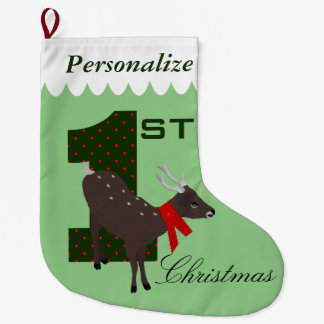 Baby's First Christmas Personalized Deer Stocking