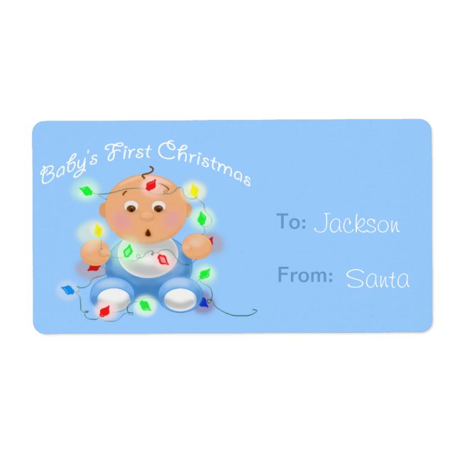"Baby's First Christmas" Personalized Gift Tags (Front)