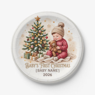 Baby's First Christmas Personalized Ornament Paper Plate