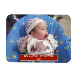 Baby's First Christmas Personalized Photo Magnet