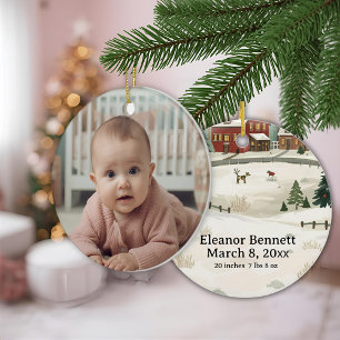 Baby's First Christmas Personalized with Photo Ceramic Ornament