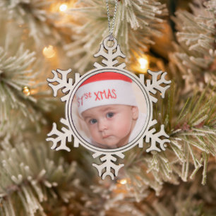 Baby's First Christmas Pewter Snowflake Ornament