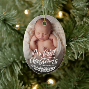 Baby's First Christmas Photo  Ceramic Ornament