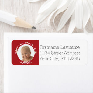 Baby's First Christmas Photo Custom Name and Year