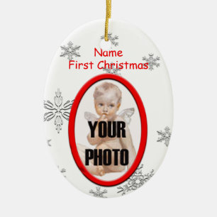 Babys First Christmas Photo Frame Ornament