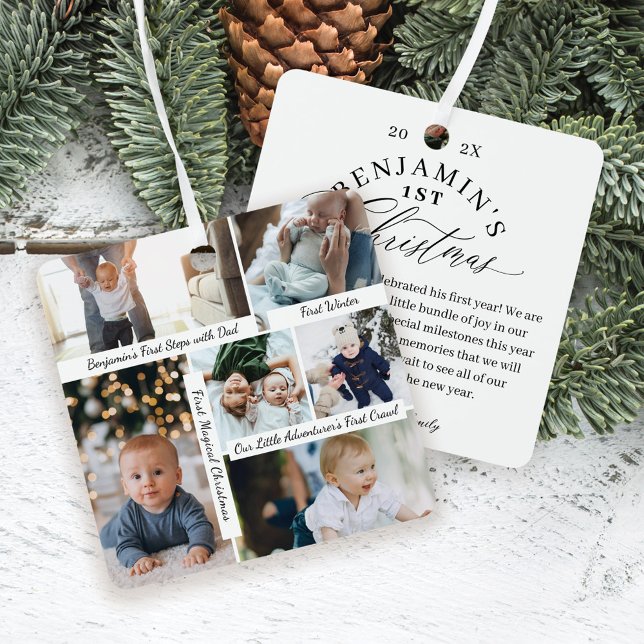 Baby's First Christmas Photo Gallery Keepsakes Metal Ornament (Baby's First Christmas Photo Gallery Keepsakes Metal Ornament)
