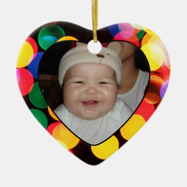 Babys First Christmas Photo Gift Tag & Ornament (Front)