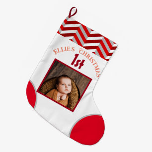 Baby's First Christmas Photo  Large Christmas Stocking