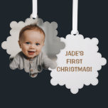 Baby's First Christmas Photo Ornament Card<br><div class="desc">Baby's First Christmas Photo Ornament Card</div>