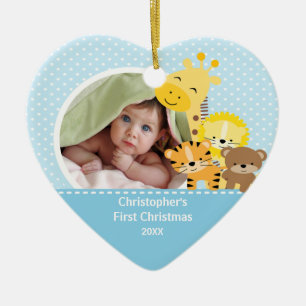 Babys First Christmas Photo Ornament Giraffe