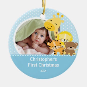 Babys First Christmas Photo Ornament Giraffe