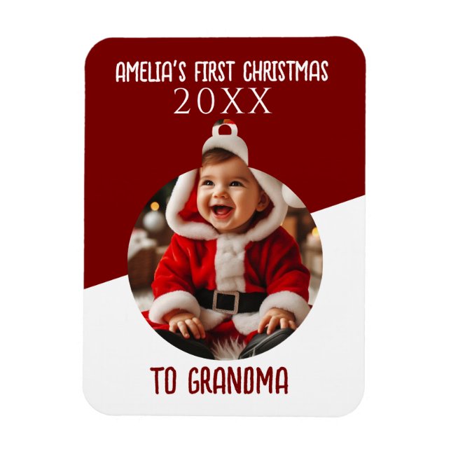 Baby's First Christmas Photo Ornament Keepsake  Magnet (Vertical)