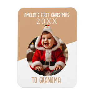 Baby's First Christmas Photo Ornament Keepsake Magnet