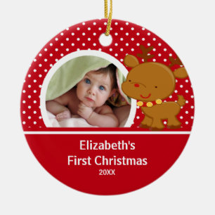 Baby's First Christmas Photo Ornament Reindeer