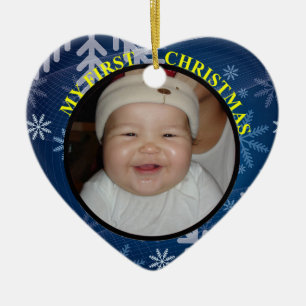 Baby's First Christmas Photo Ornament with Date