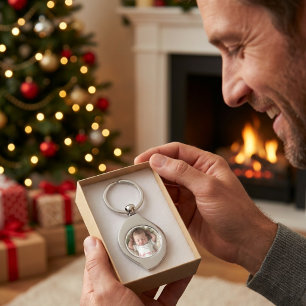 Baby's First Christmas Photo Personalize Keychain