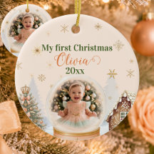 Baby's First Christmas Photo Personalized