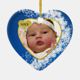 Baby's First Christmas Photo Personalized Ceramic Ornament