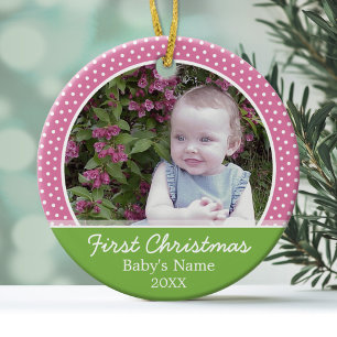 Baby's First Christmas Photo - Single Sided Ceramic Ornament
