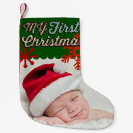 Baby's First Christmas PHOTO STOCKING