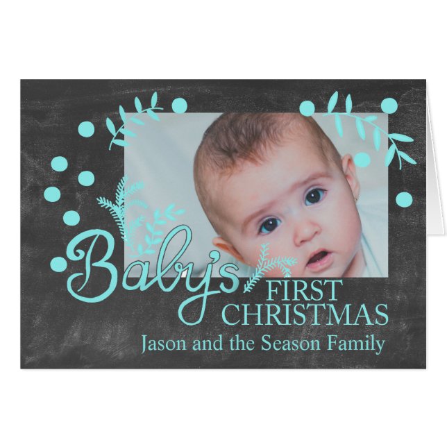 Baby's First Christmas Photocard (Front Horizontal)