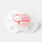 Baby's First Christmas Pink Snowman Monogram