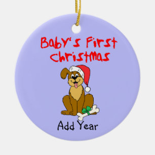 Baby's First Christmas Puppy Dog Ceramic Ornament