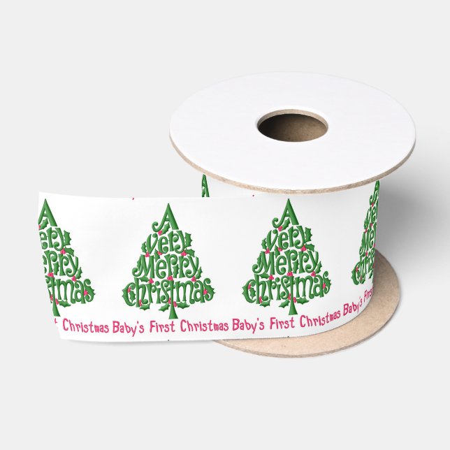 Baby's First Christmas Satin Ribbon (Spool)