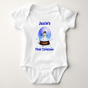 Baby's First Christmas Snowglobe T-shirt Baby Bodysuit